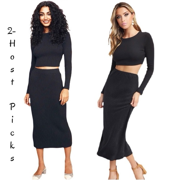 🍍2HP/ NWOT!! BLACK SET, SKIRT AND TOP. RIBBED MATERIAL U.S.SIZE 16 🍍🍍🍍🍍 - Picture 3 of 14